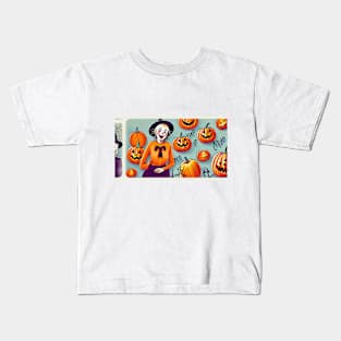 Cat in Pumpkin Patch Kids T-Shirt